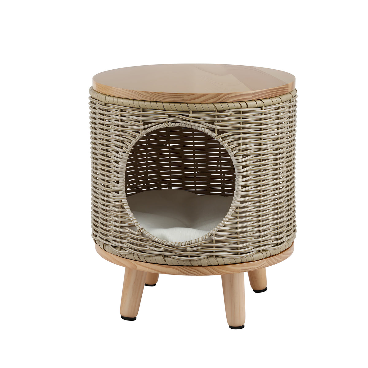Gardeon Wicker Side Table with Pet Bed Storage