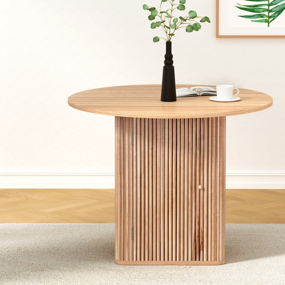 Artiss Dining Table with Storage Base, 100 cm