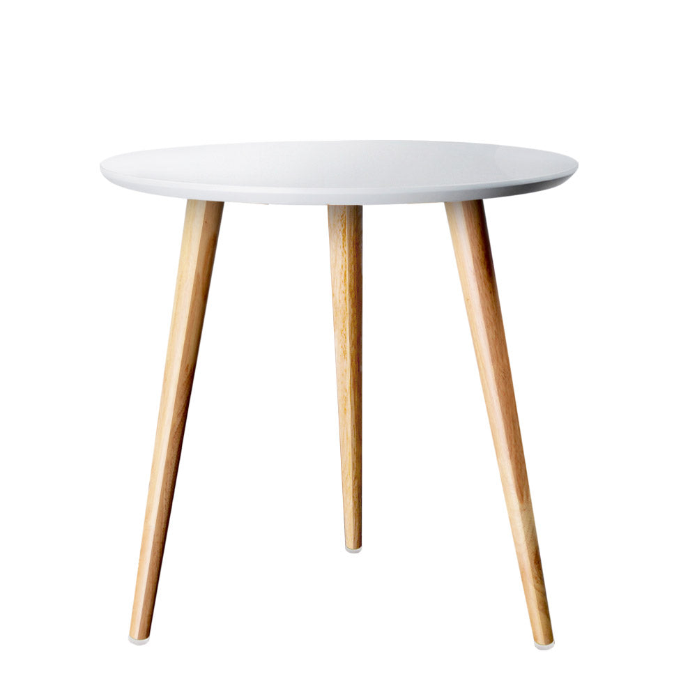 Artiss Callix White Round Coffee Table, 50 cm