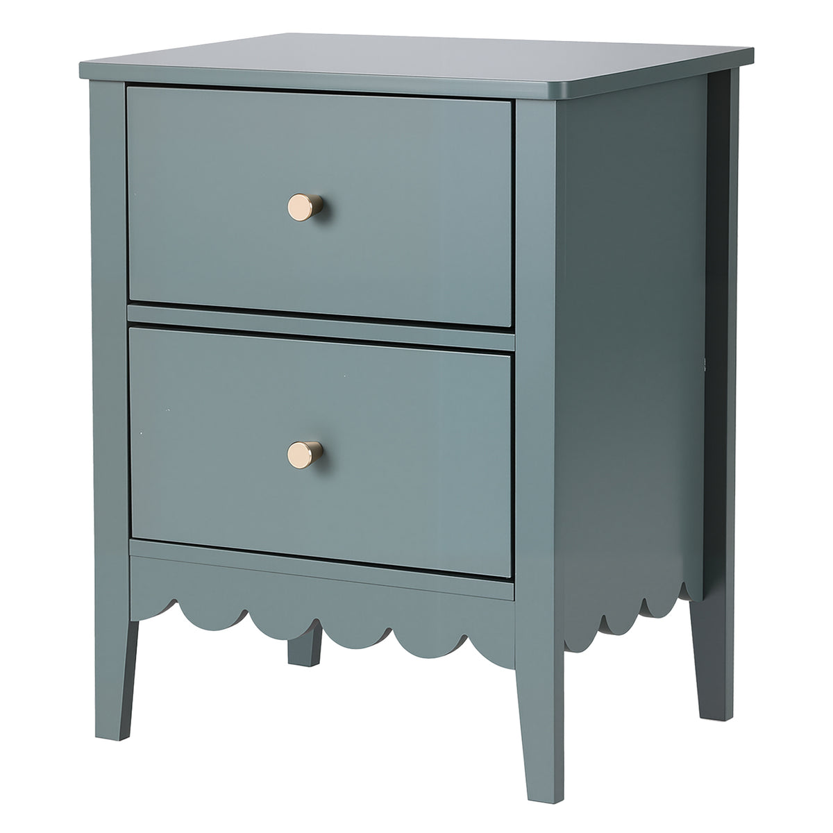 Artiss Green Bedside Table with Two Drawers