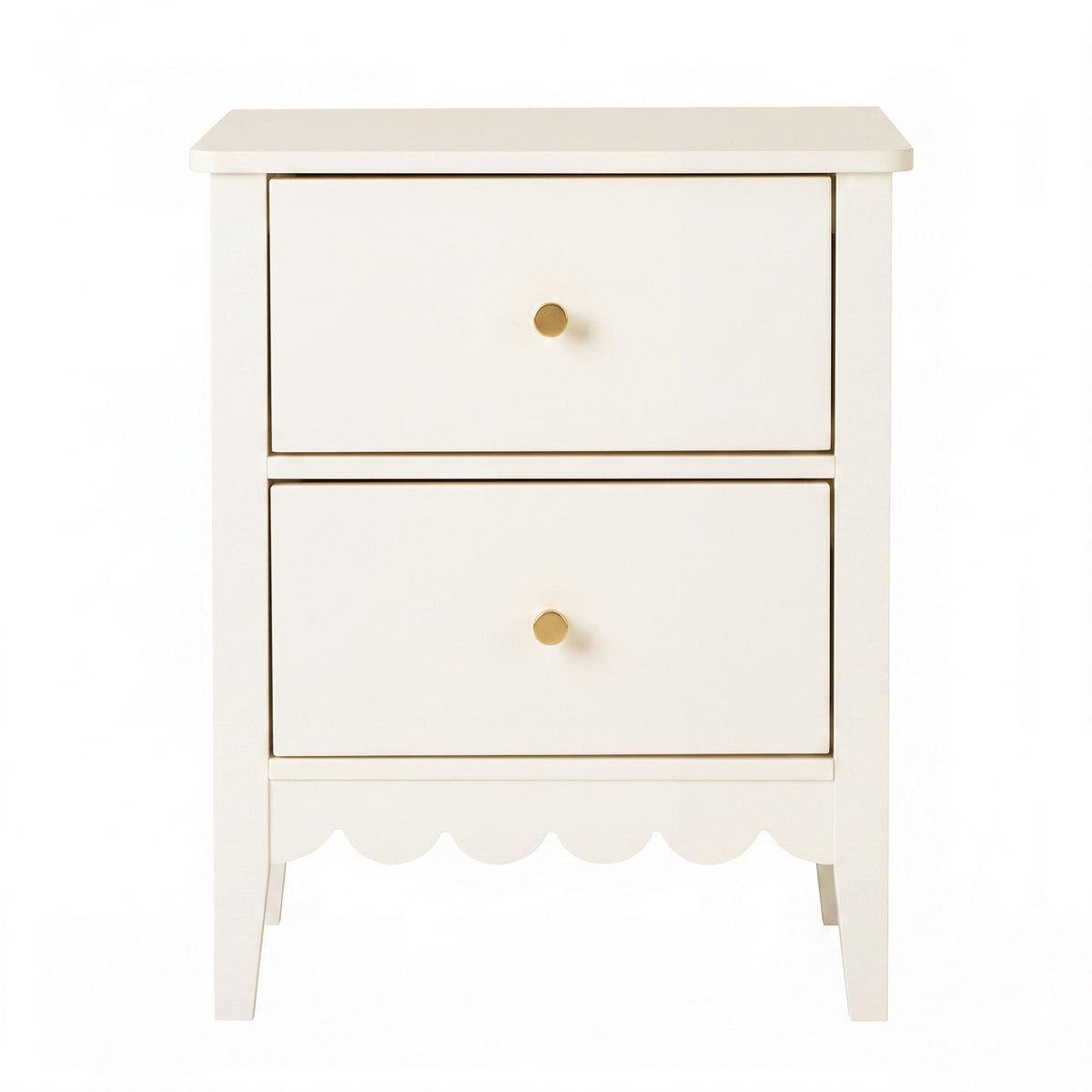 Artiss Beige Two Drawer Bedside Table, 40 cm