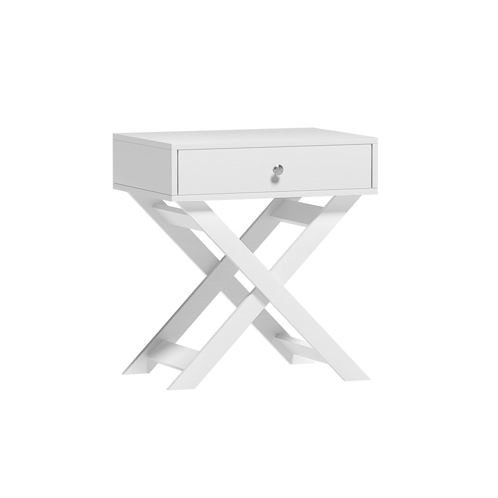 Artiss Qara White Bedside Table with Drawers