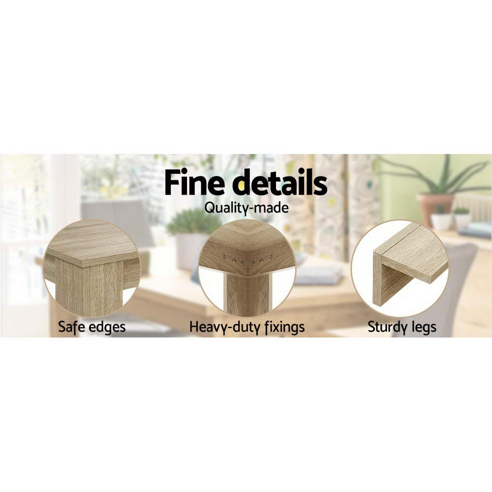 Artiss Natu Oak Finish Dining Table, 120 cm