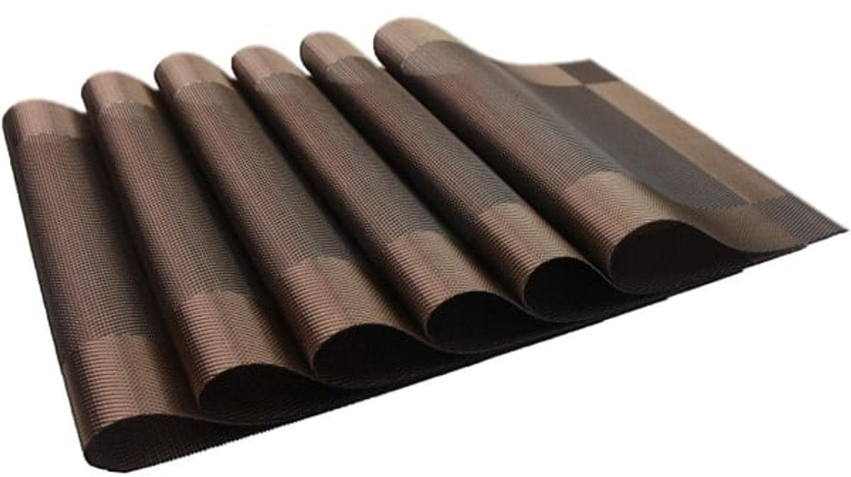 Chocolate Brown Woven Placemats, Set of 6