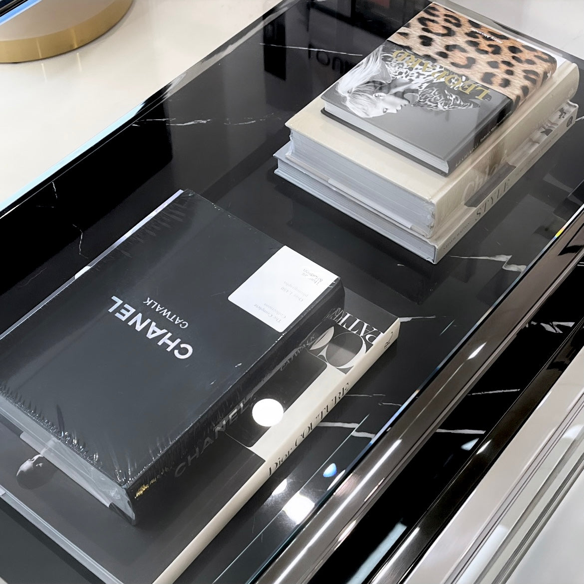 Interior Ave Vogue Marble Look and Glass Coffee Table