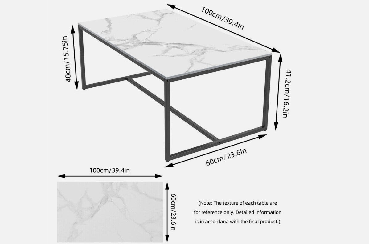 Interior Ave Monaco White Marble Look Coffee Table