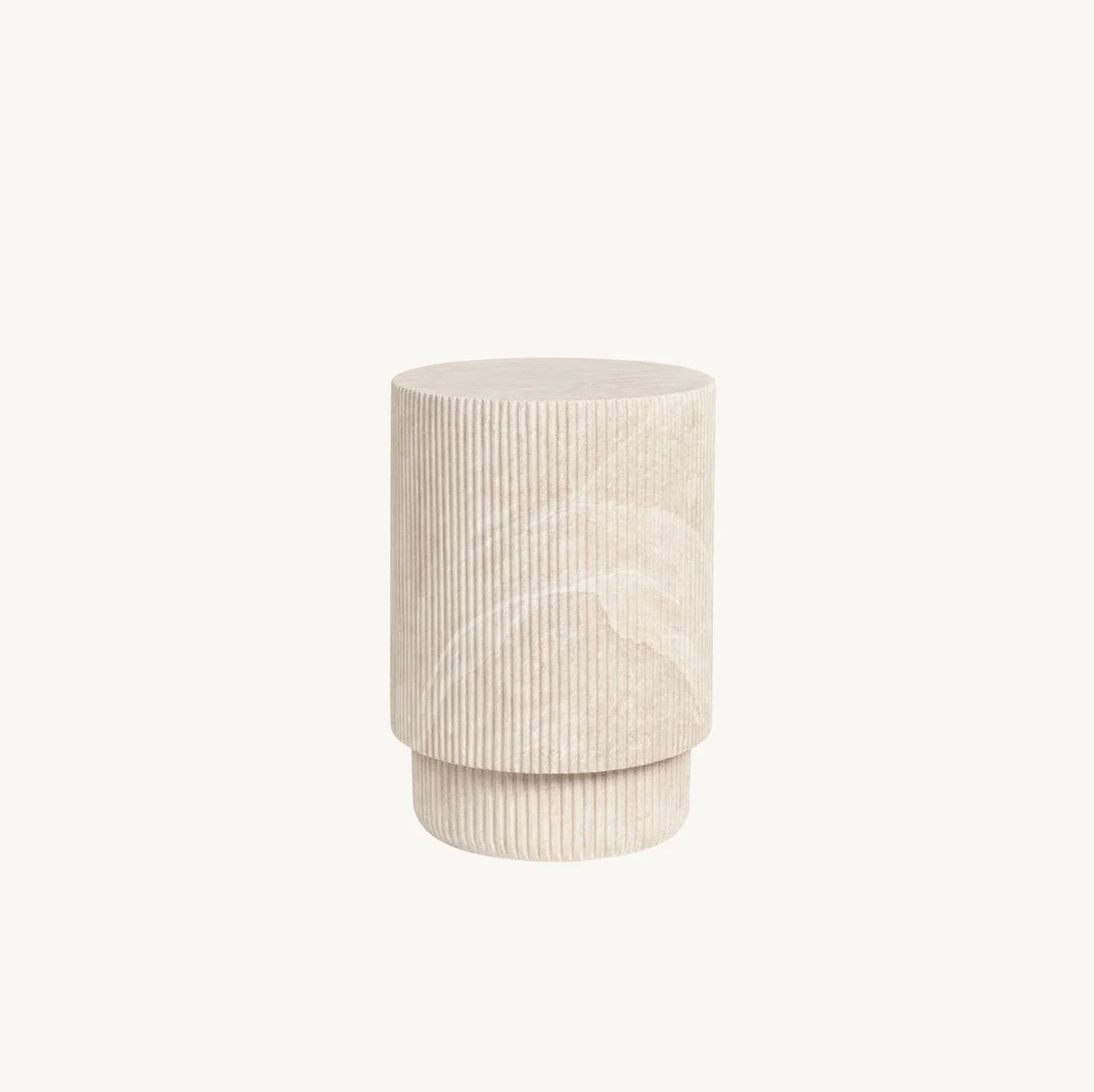Interior Ave Vera Natural Stone Look Fluted Side Table