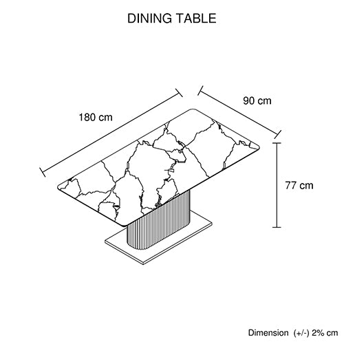 Ceramic Top Dining Table with Stainless Steel Feet