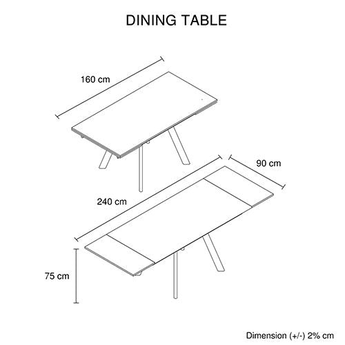 Sintered Stone Dining Table with Powder Coated Legs