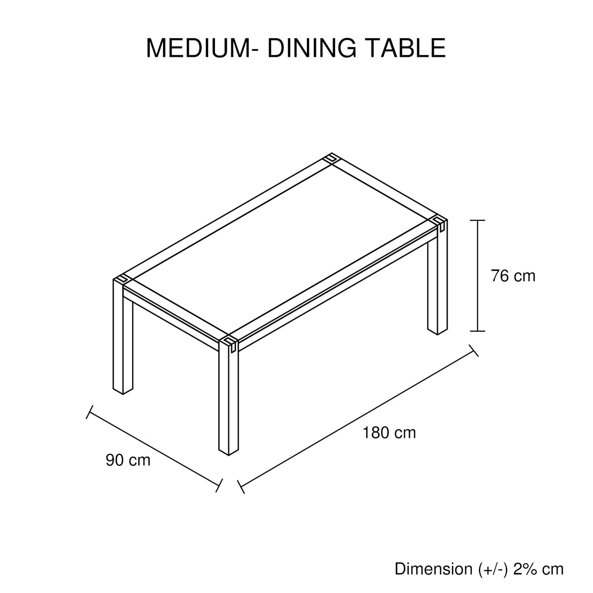 Oak Finish Acacia Base Dining Table, 180 cm