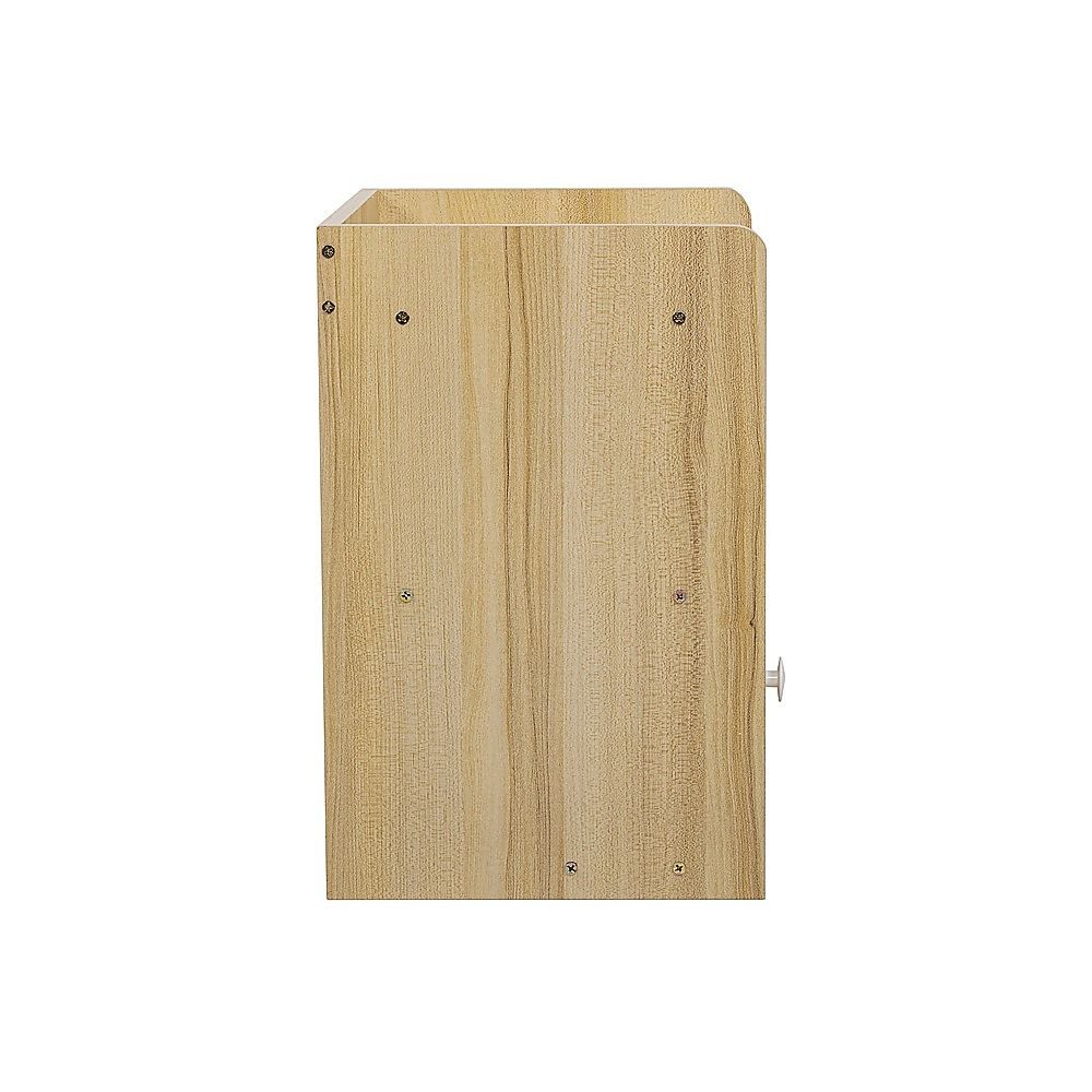 Wood Finish Bedside Table with Drawer and Shelf, 33 cm