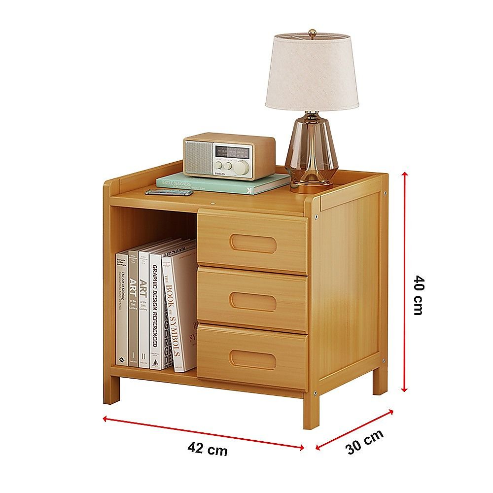 Natural Bamboo Bedside Table, 42 cm