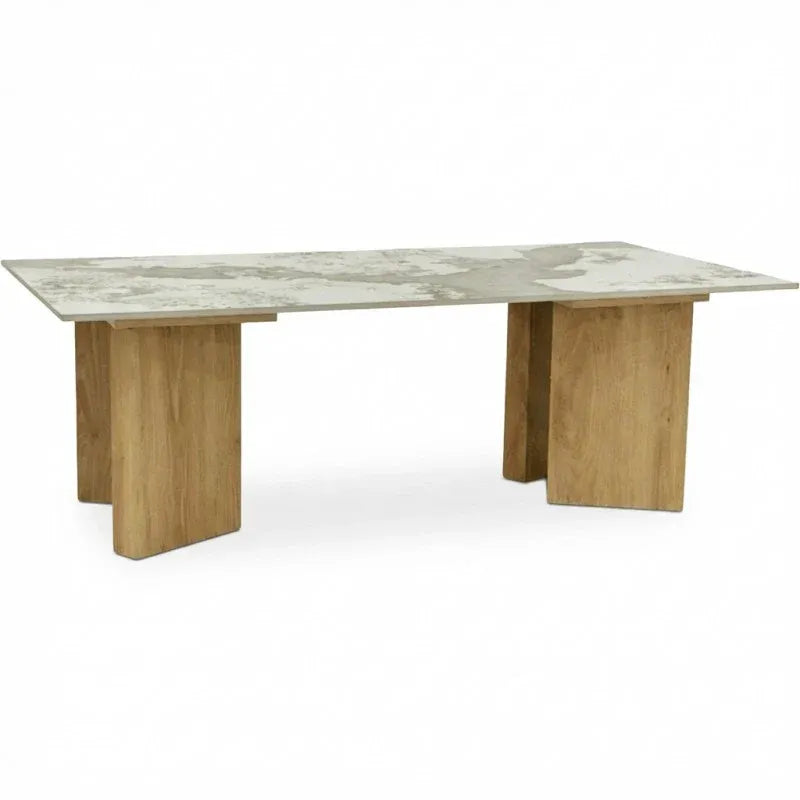 Ariel Marble Look Ceramic Coffee Table, 120 cm