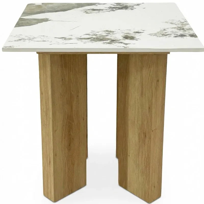 Ariel Marble Look Ceramic Side Table, 50 cm