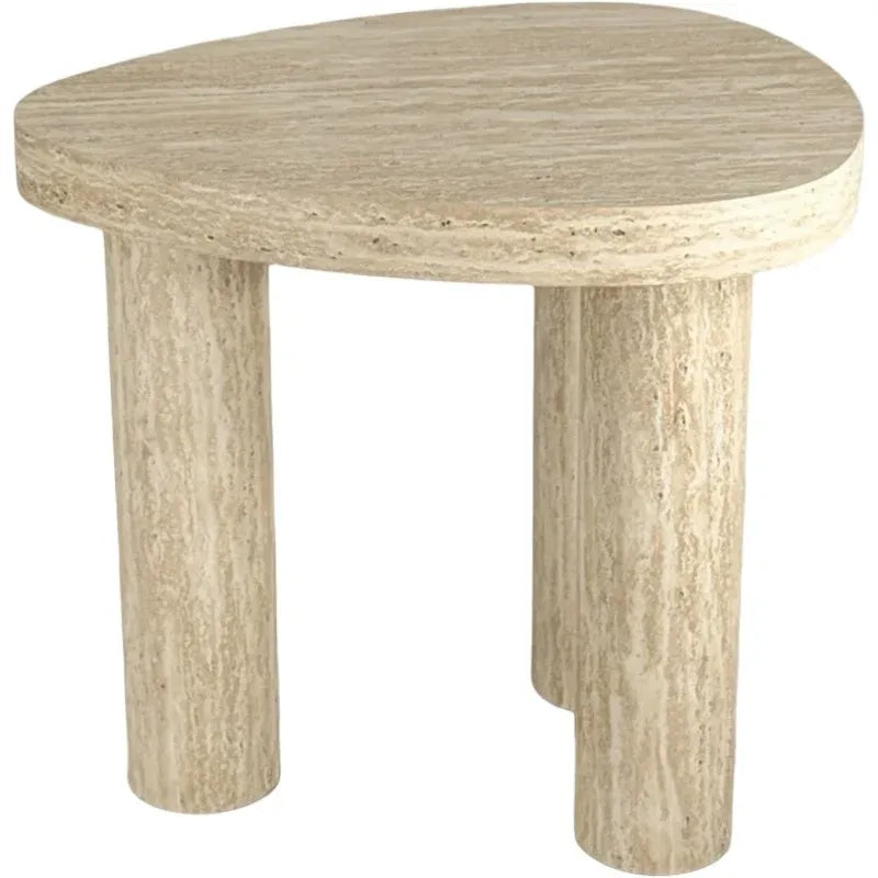 Nikki Travertine Look Side Table, 55 cm