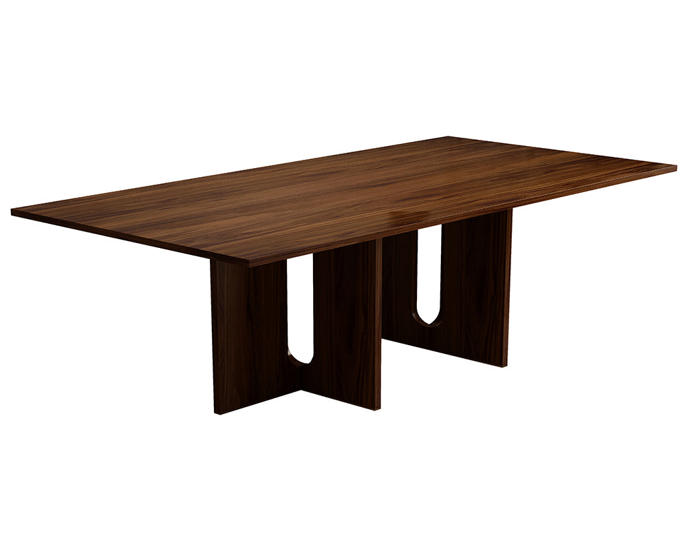 Oak Finish Melamine Dining Table for Six