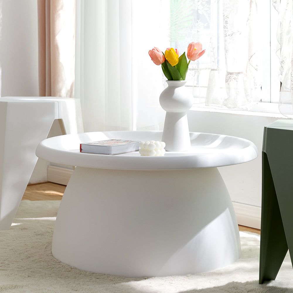 Artiss Ivory Round Coffee Table, 71 cm