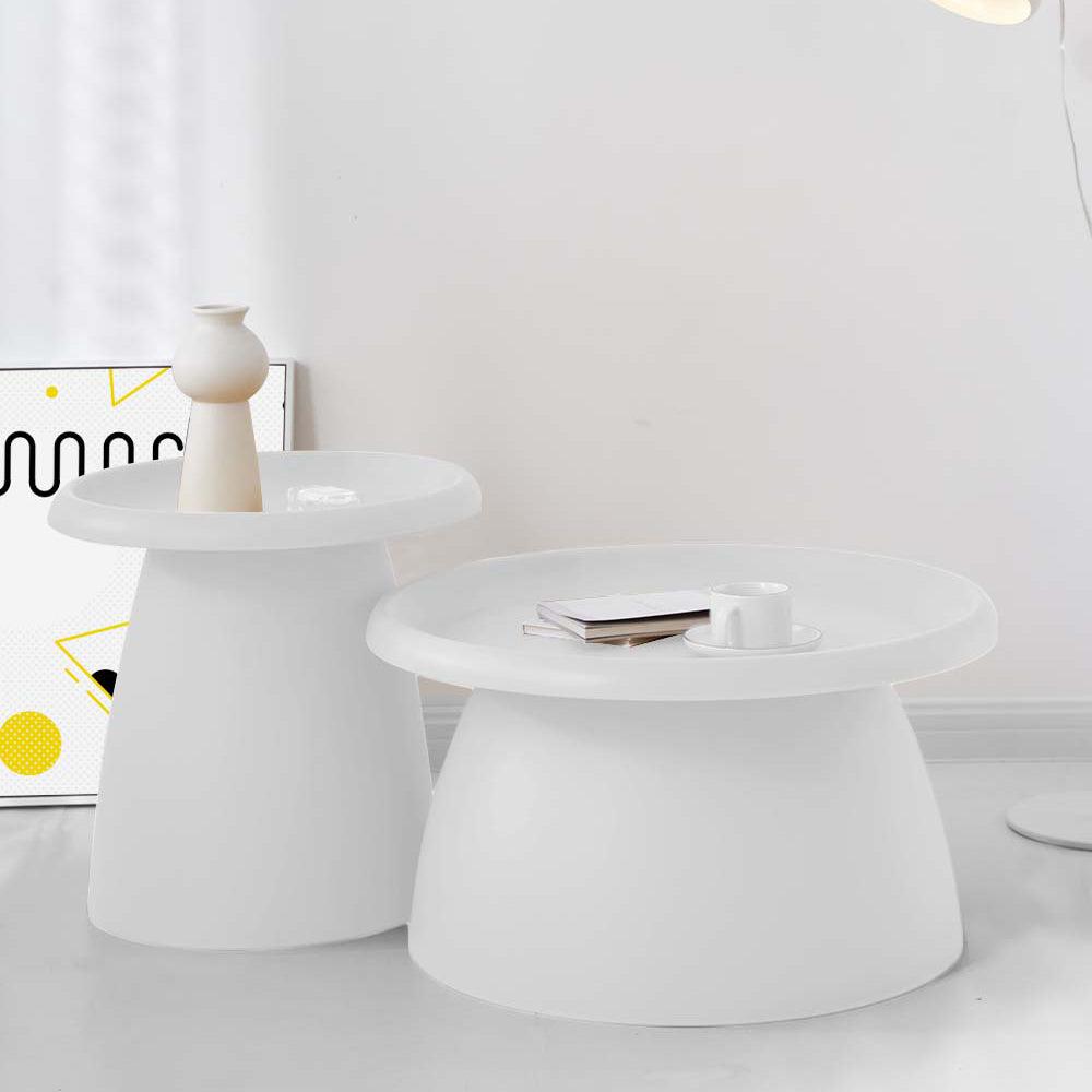 Artiss Ivory Round Coffee Table, 71 cm