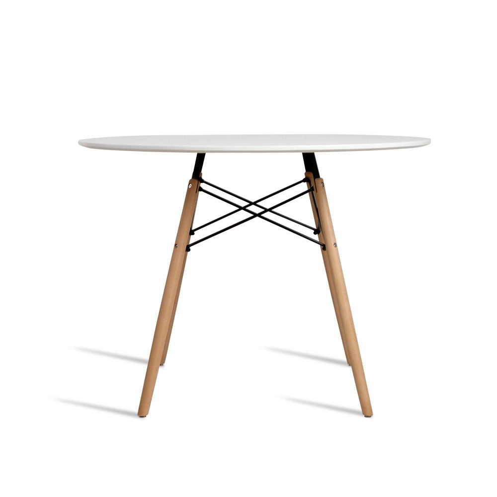 Artiss White Round Four Seater Dining Table, 100 cm