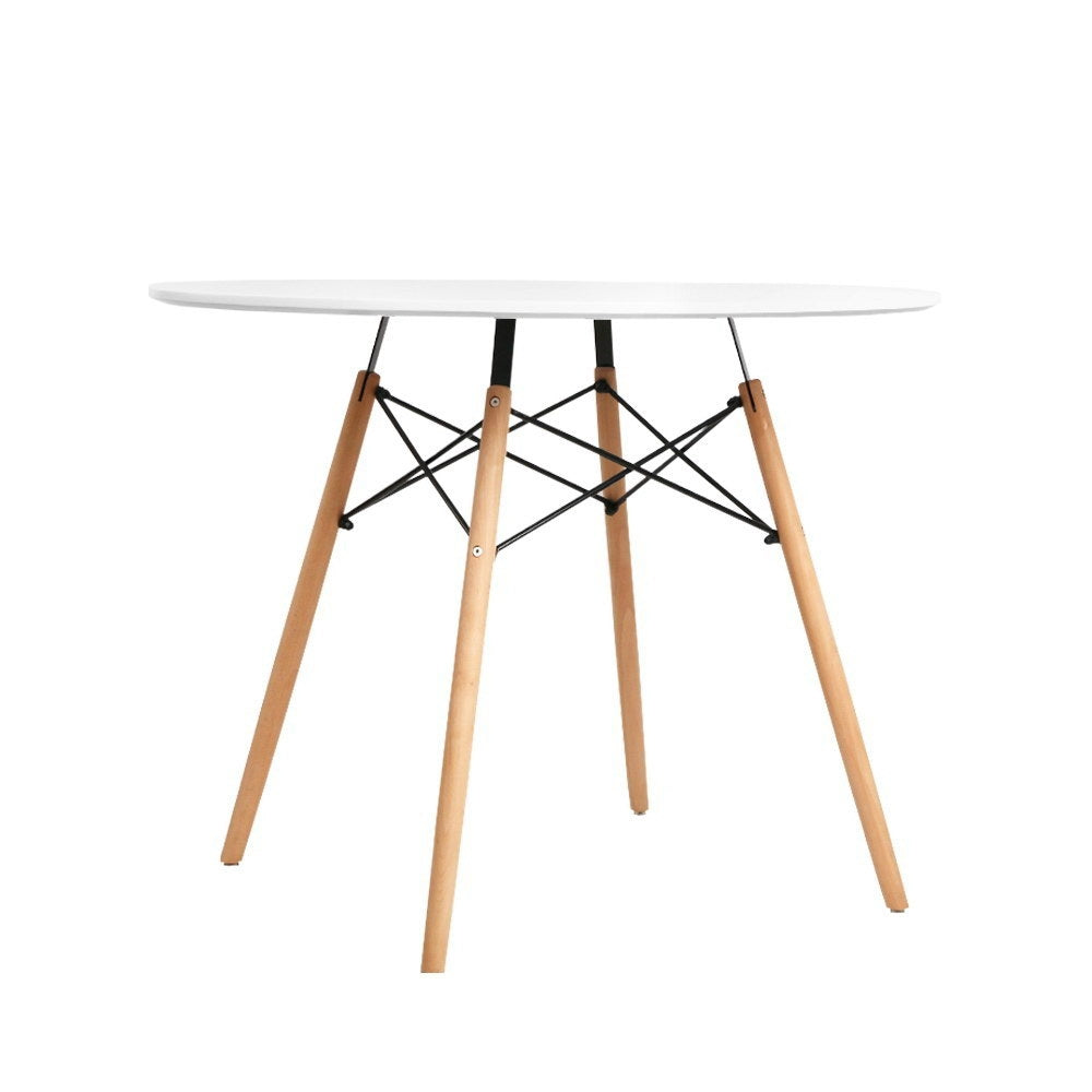 Artiss White Round Dining Table, 90 cm