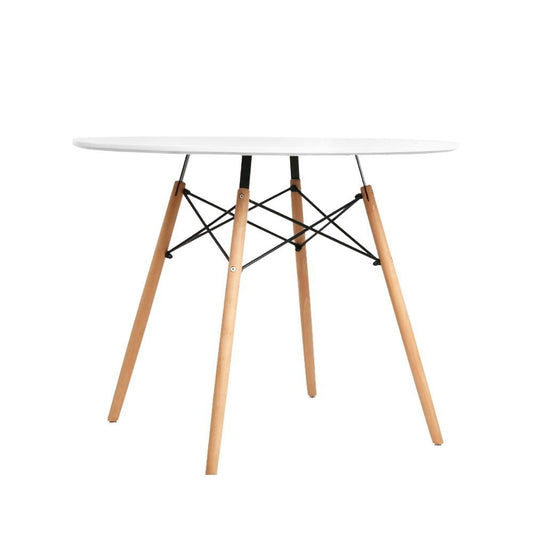 Artiss White Round Dining Table, 90 cm