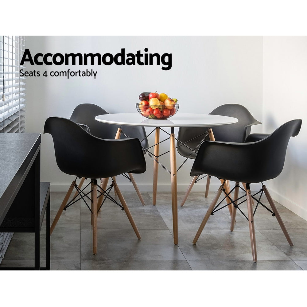 Artiss White Round Dining Table, 90 cm