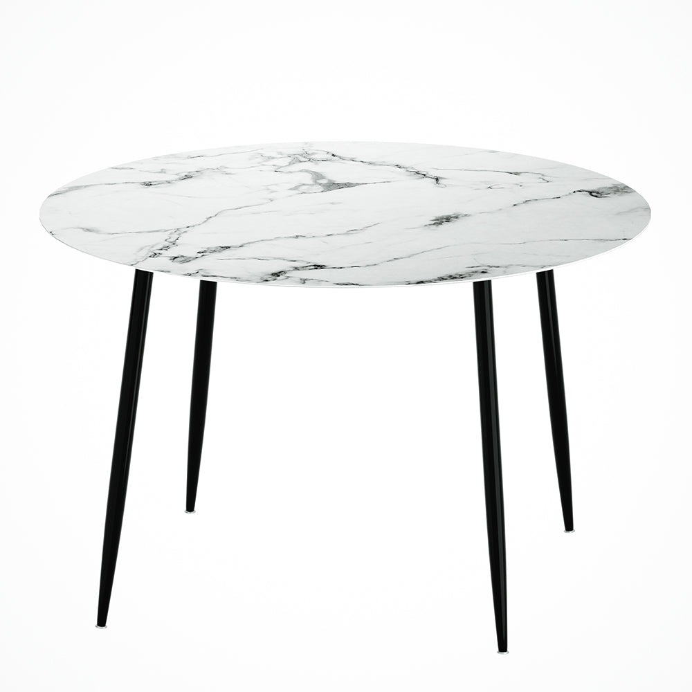 Artiss Round Marble Effect Dining Table, 110 cm