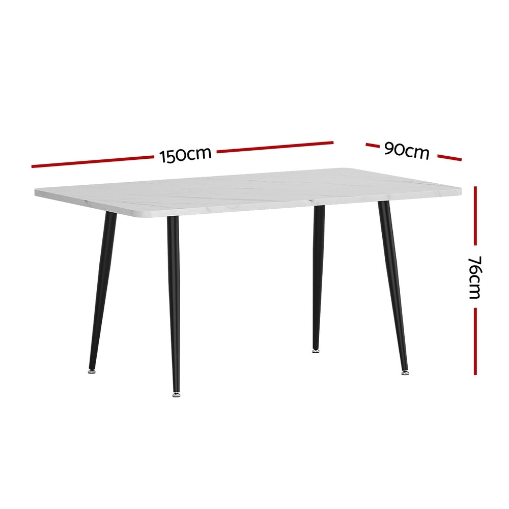 Artiss Marble Effect Dining Table, 150 cm