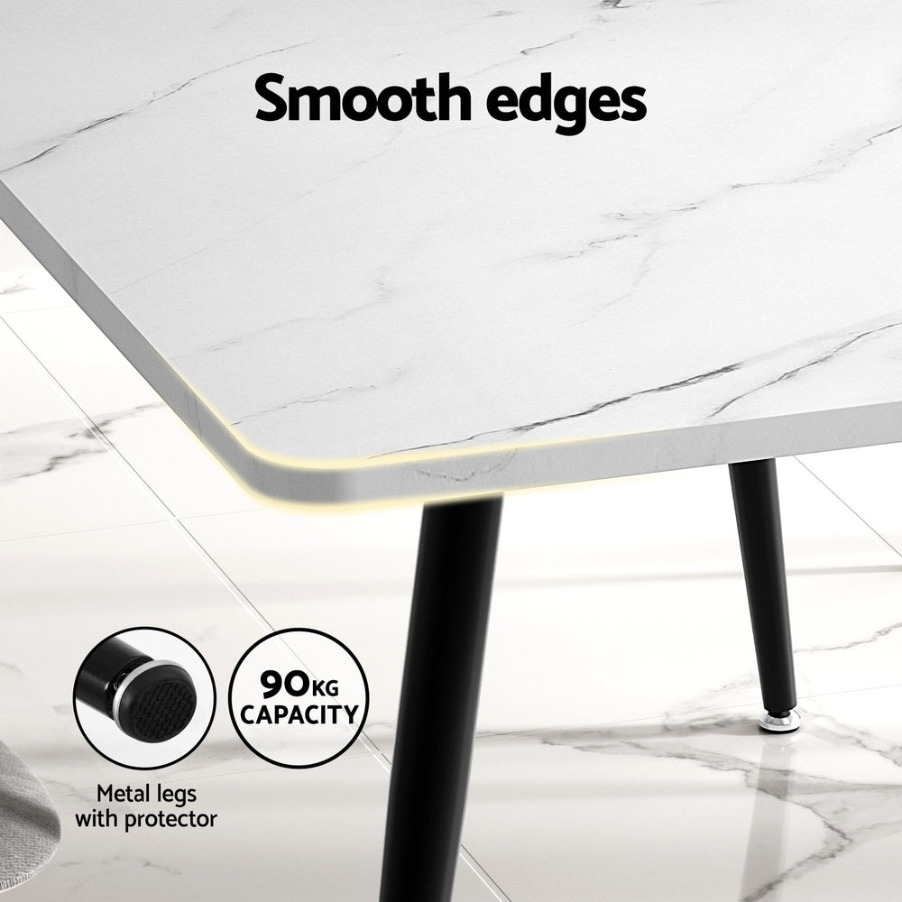 Artiss Marble Effect Dining Table, 150 cm