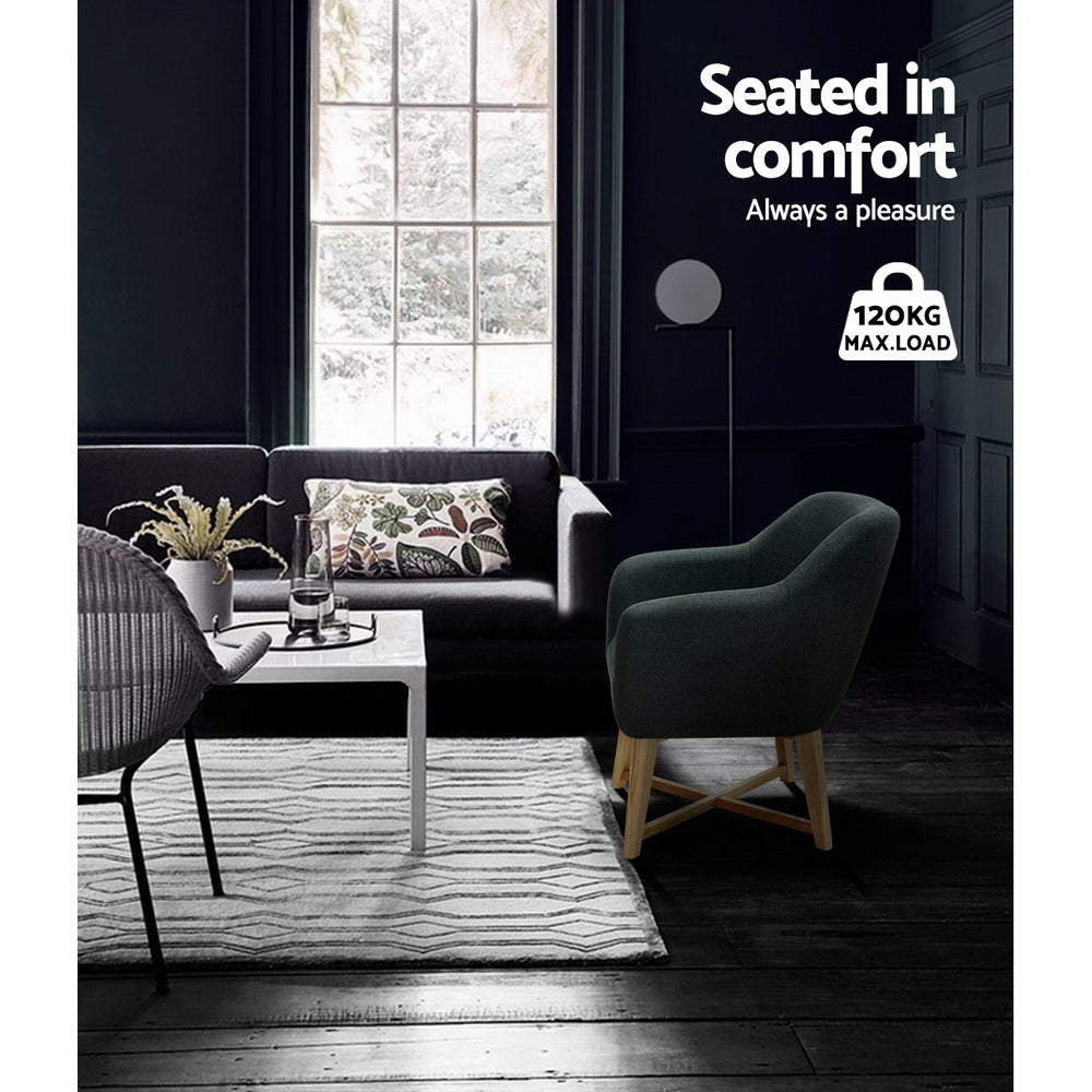 Artiss Armchair Tub Chair Charcoal Aston