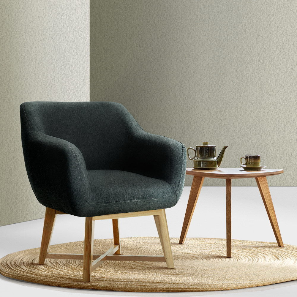 Artiss Armchair Tub Chair Charcoal Aston