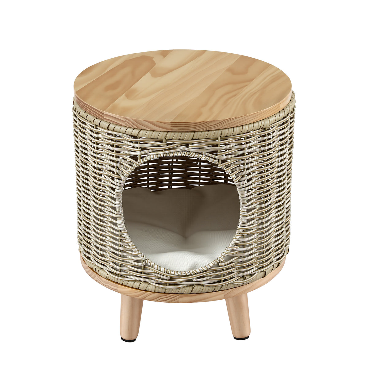 Gardeon Wicker Side Table with Pet Bed Storage