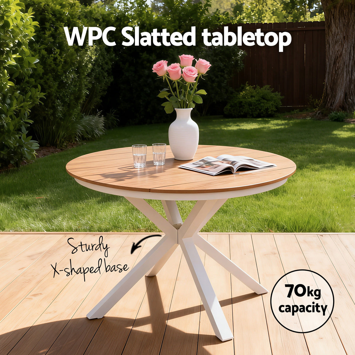 Gardeon Outdoor Dining Table, 108 cm