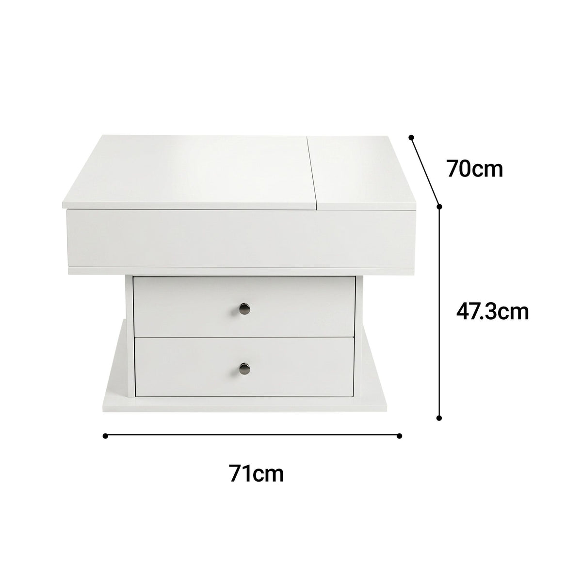 Artiss White Lift Top Coffee Table with Rotating Top