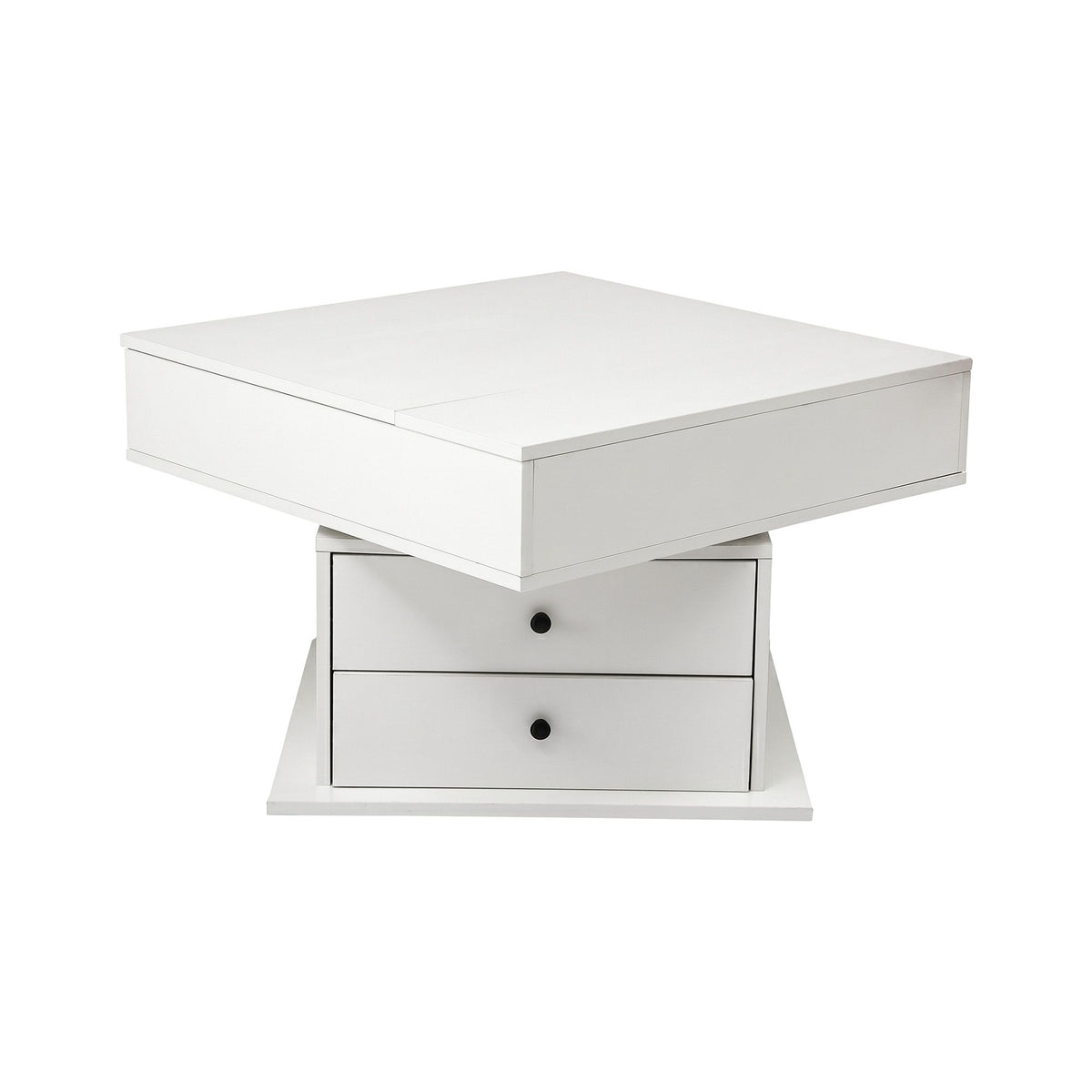 Artiss White Lift Top Coffee Table with Rotating Top