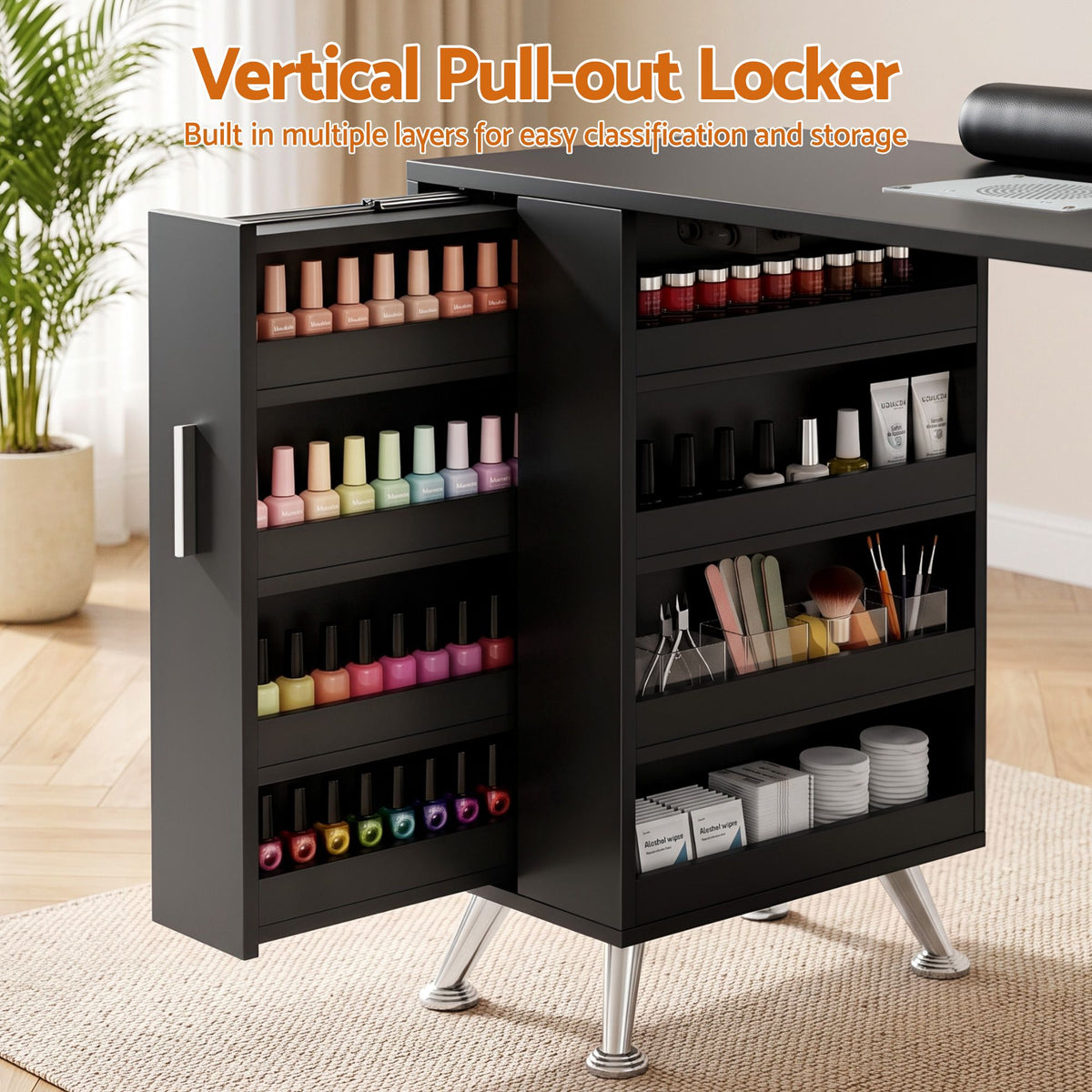 Artiss Black Manicure Table with Dust Collector