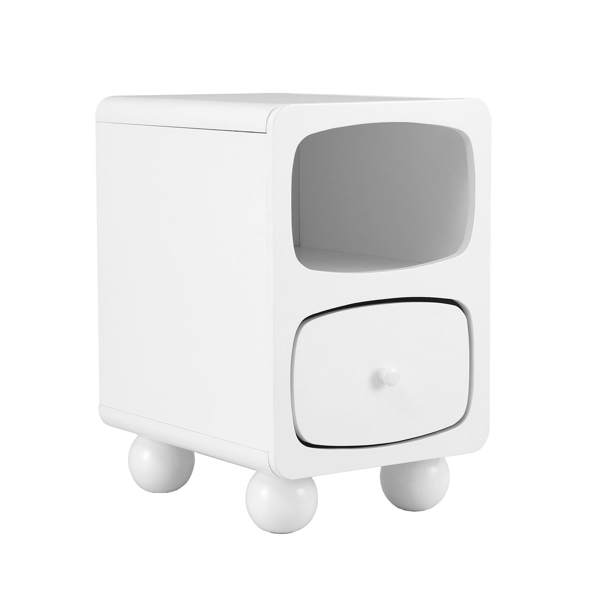 Artiss White Bedside Table with Drawer and Shelf