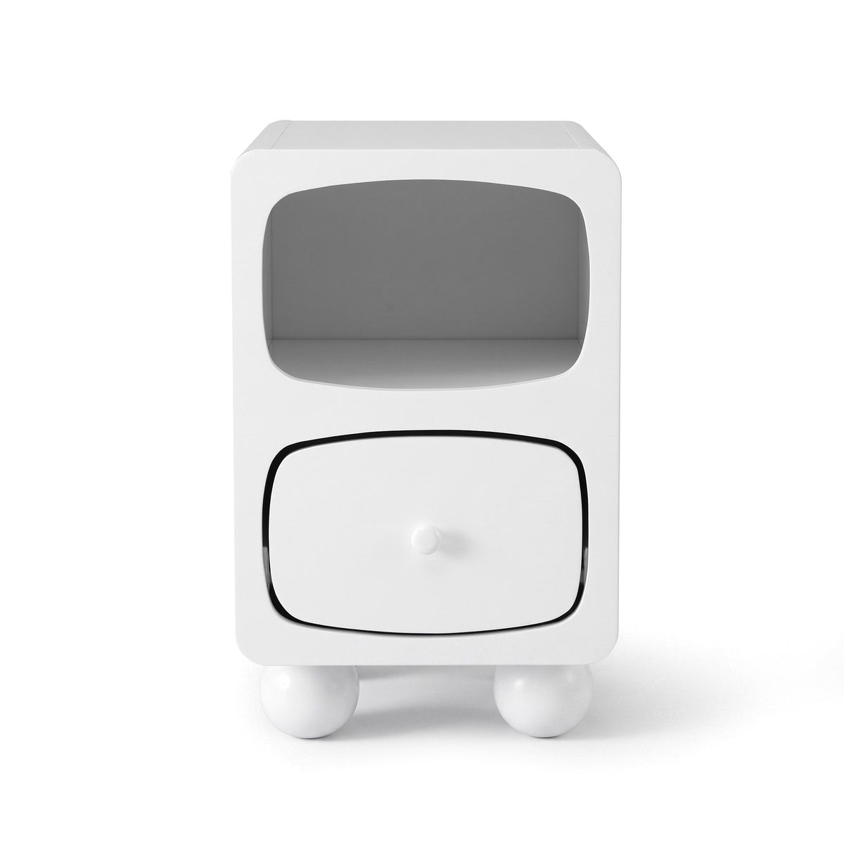 Artiss White Bedside Table with Drawer and Shelf
