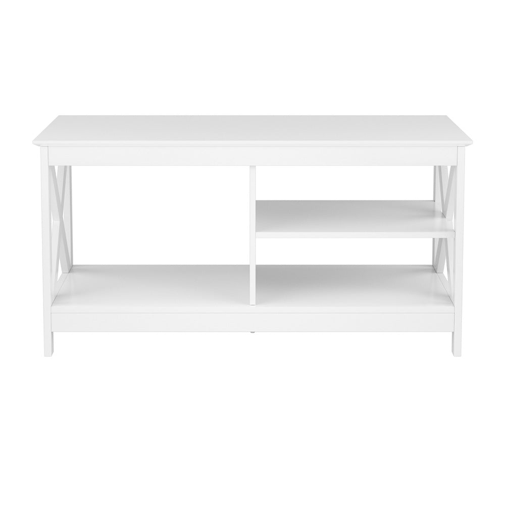 Artiss White Coffee Table with Storage Shelves