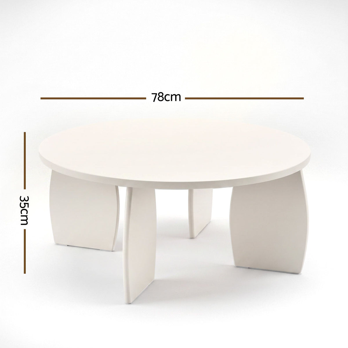 Artiss Cream White High Gloss Coffee Table, 78 cm