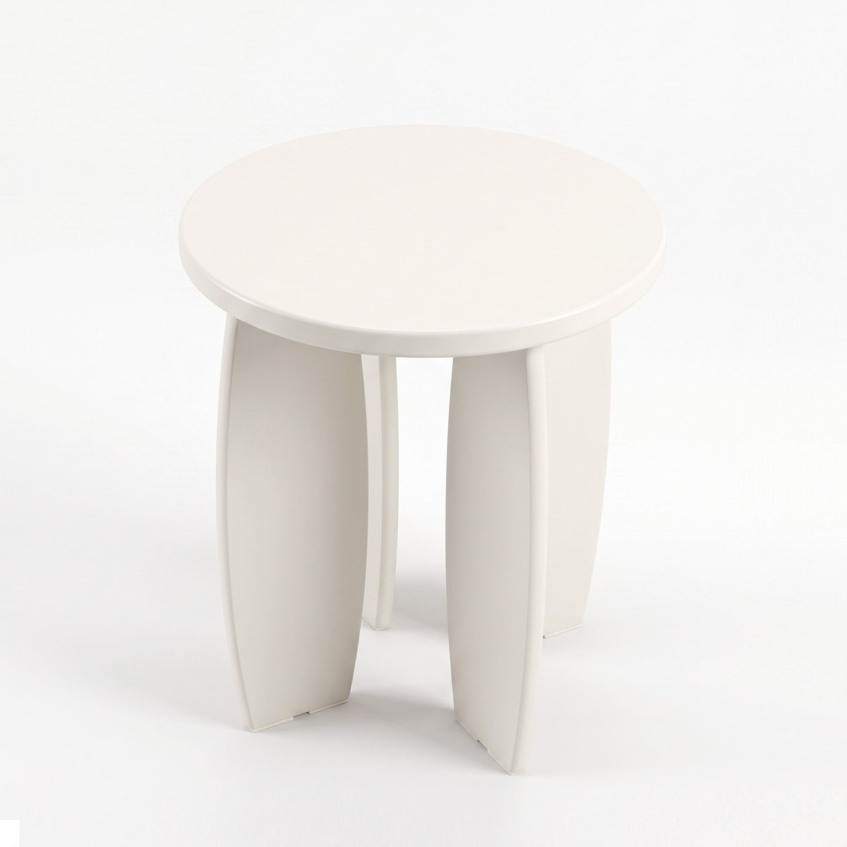 Artiss Cream White High Gloss Side Table, 40 cm