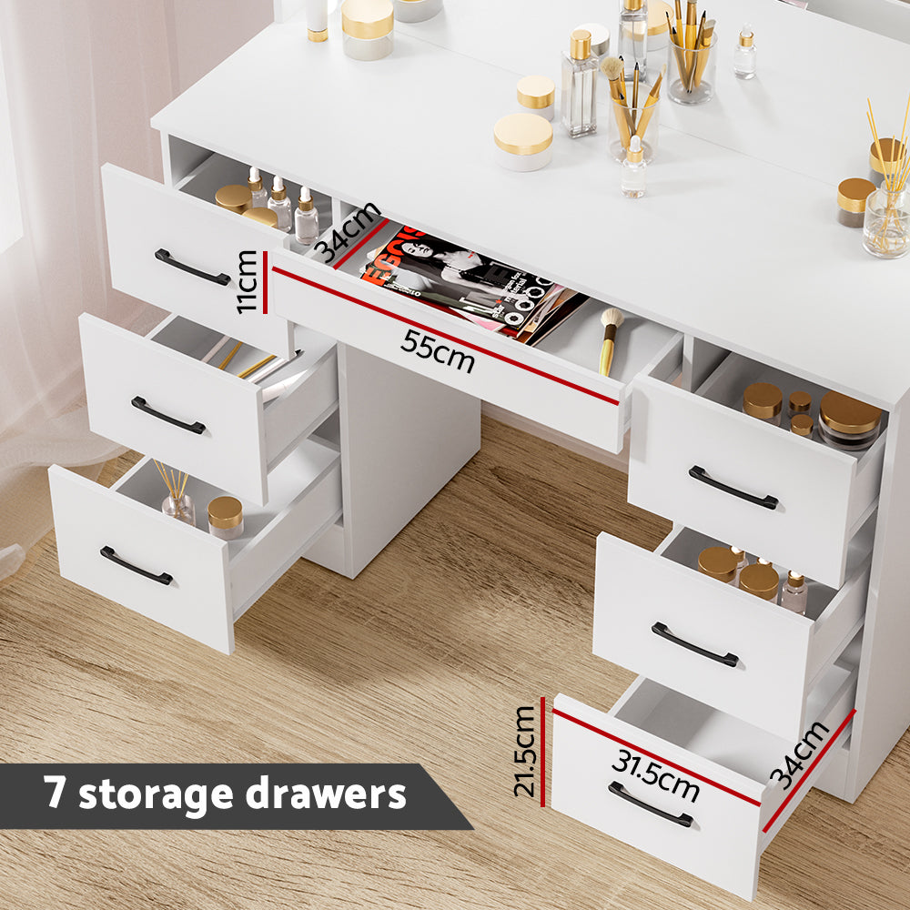 Artiss Debbie White Dressing Table and Stool Set