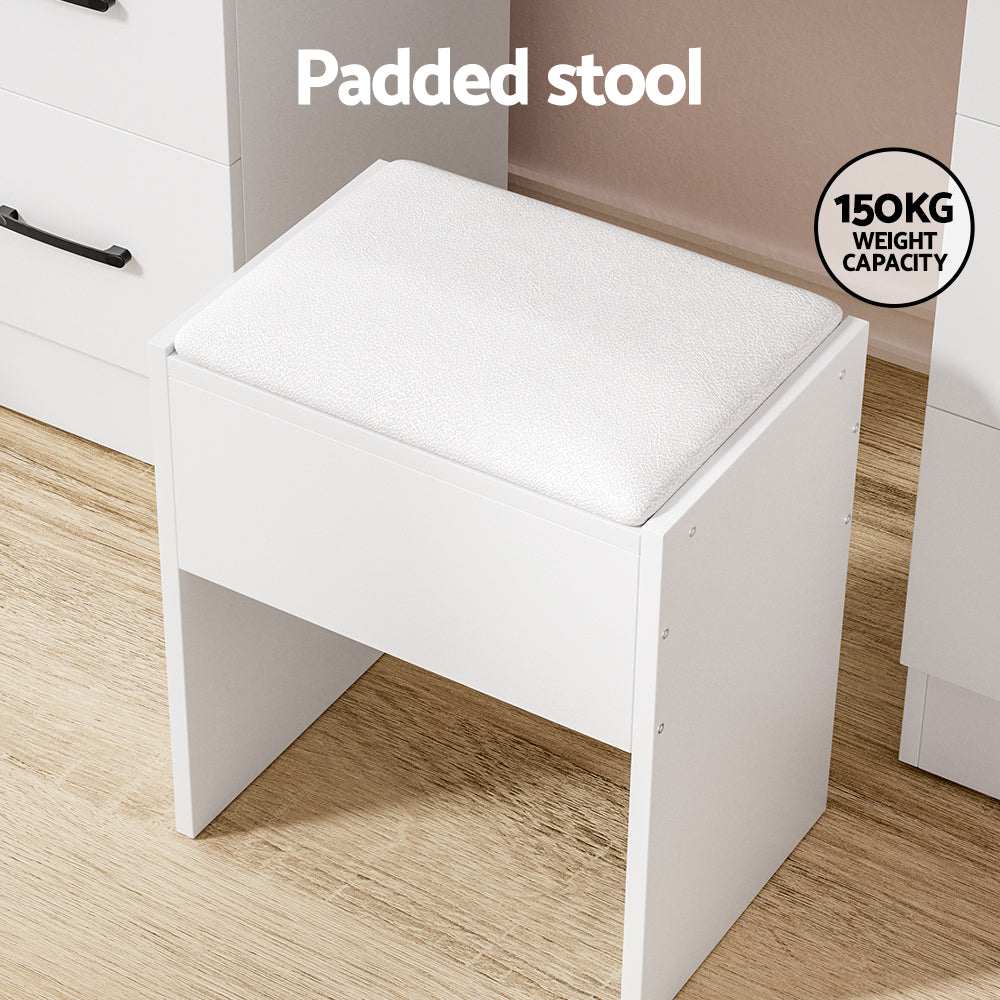 Artiss Debbie White Dressing Table and Stool Set