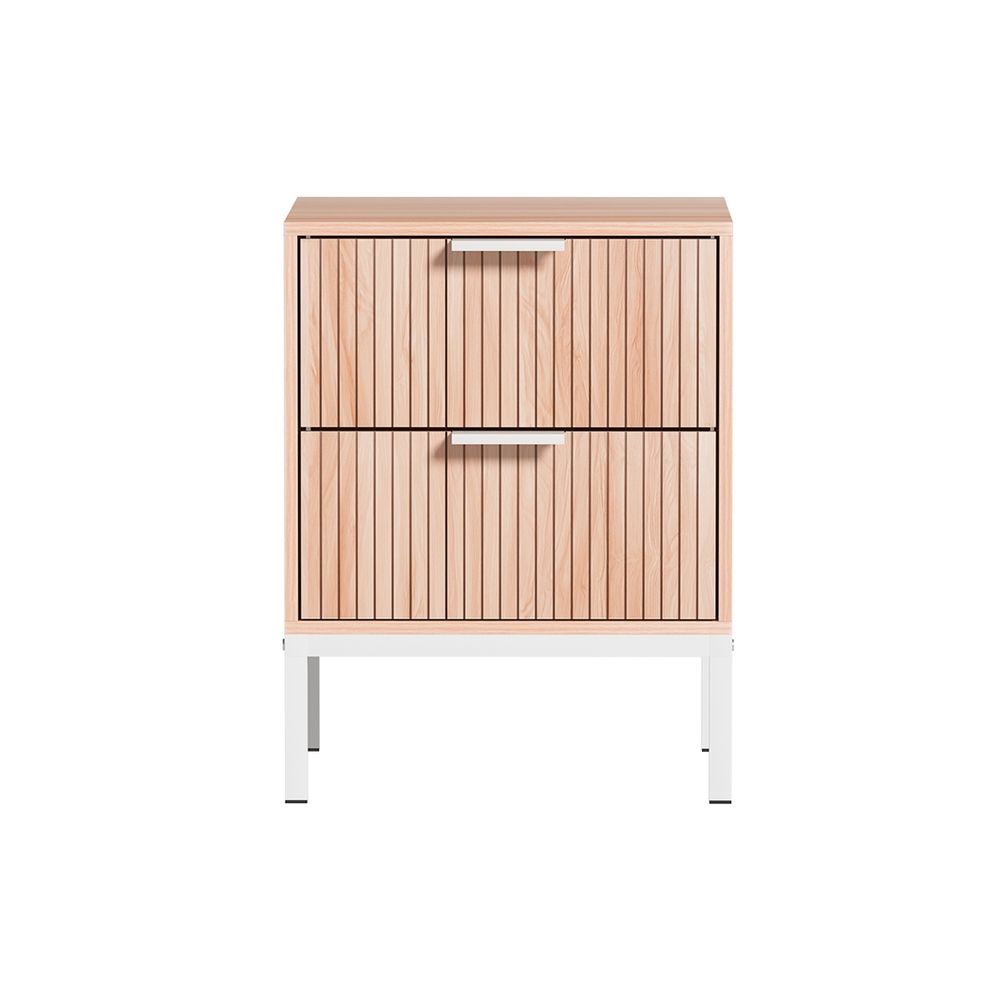 Artiss Lura Pine and White Bedside Tables, Set of 2