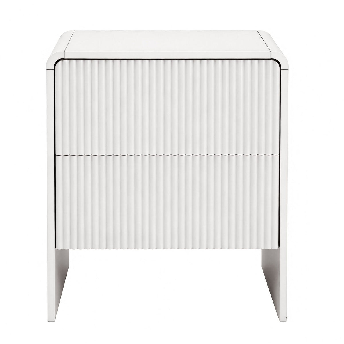 Artiss Beige Bedside Tables with Two Drawers, Set of 2