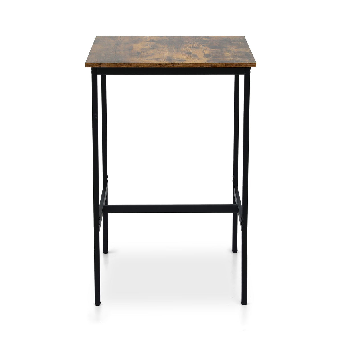 Artiss Walnut Finish Square Bar Table, 60 cm