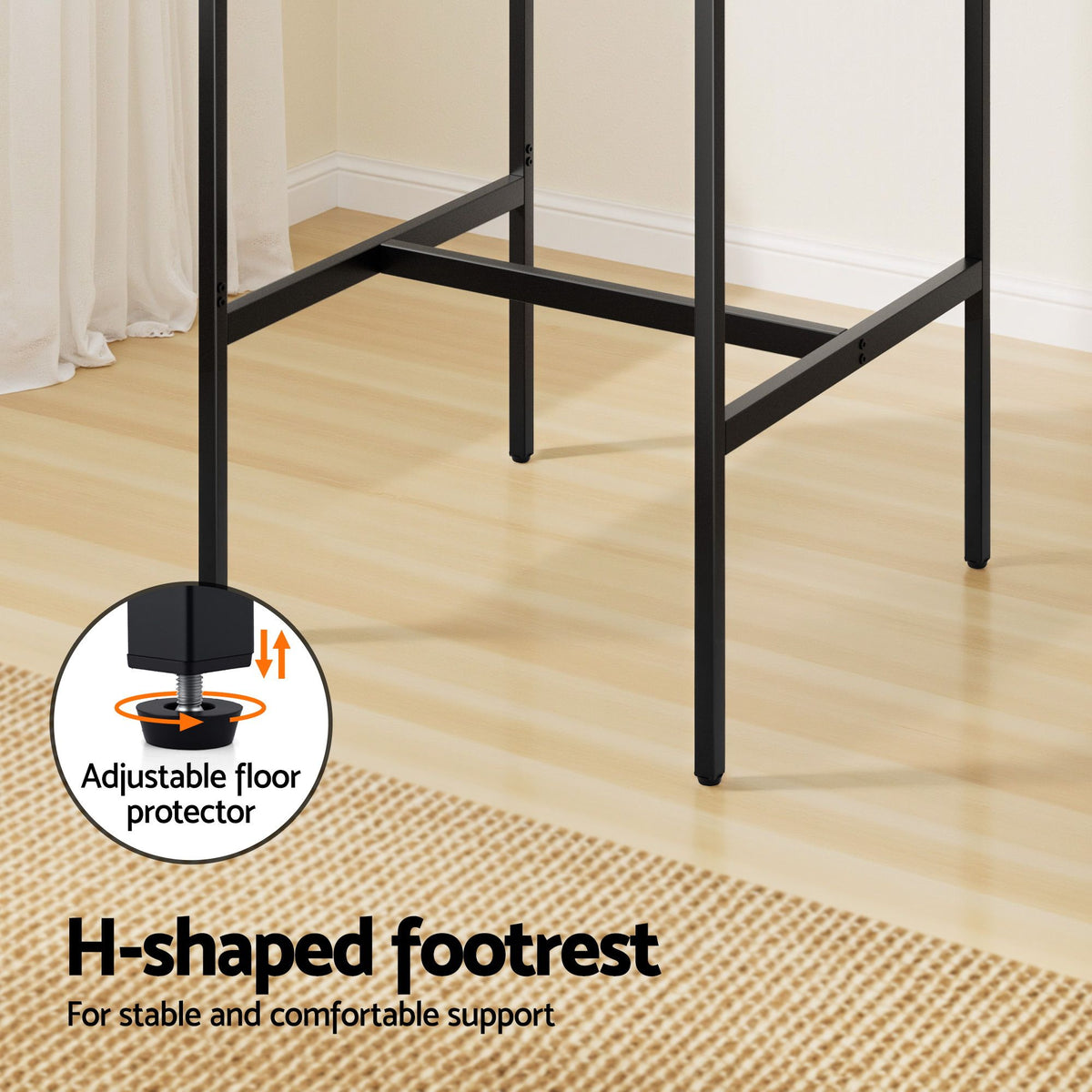 Artiss Walnut Finish Square Bar Table, 60 cm