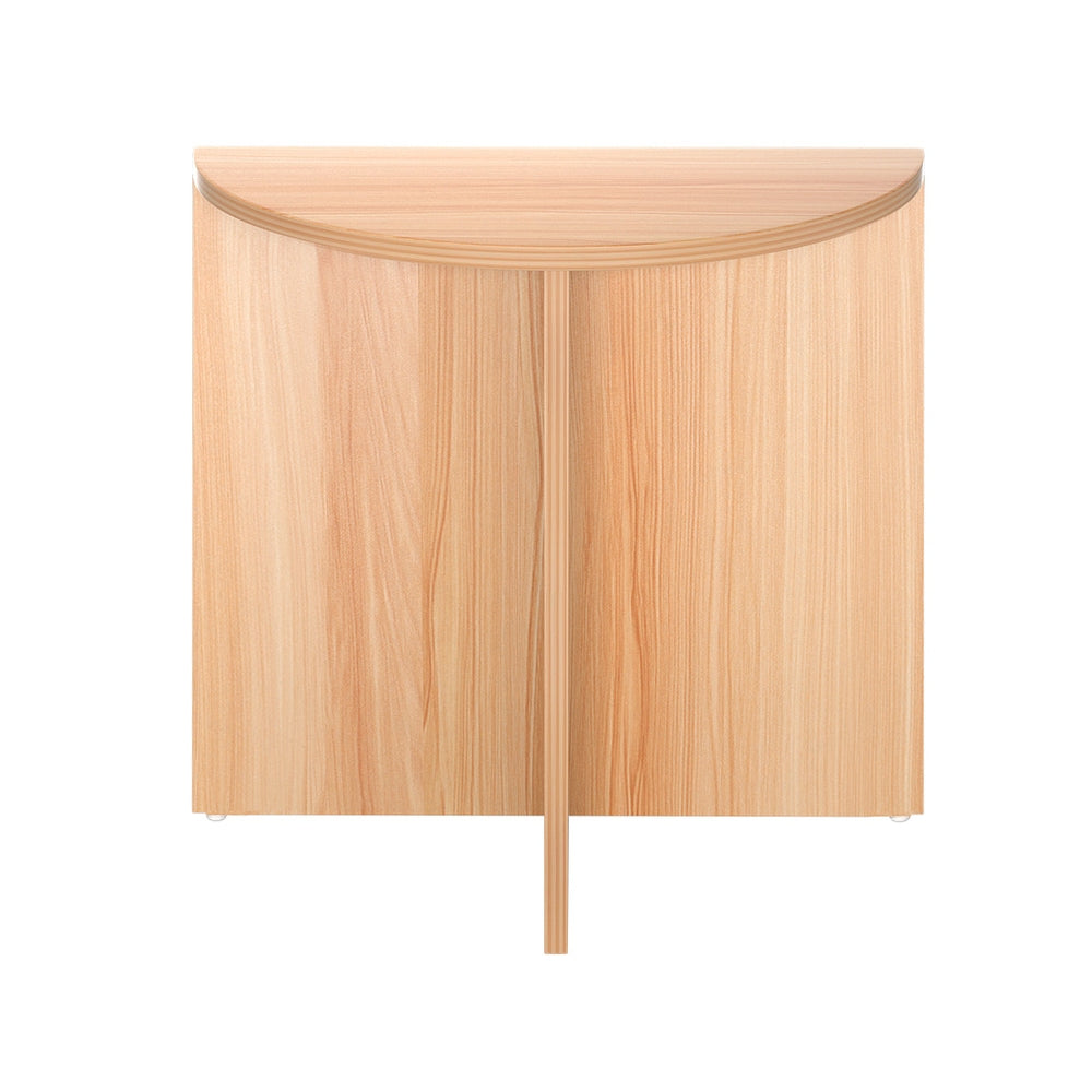 Artiss Elva Half Round Pine Finish Coffee Table, 48 cm