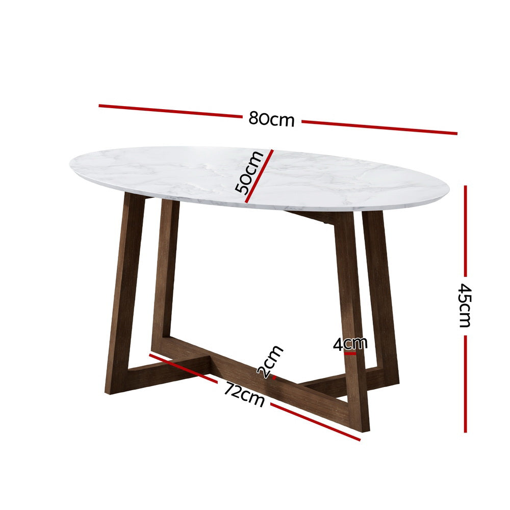 Artiss Oval Marble Effect Coffee Table