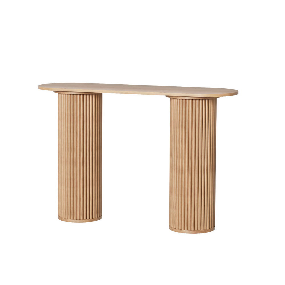 Artiss Blake Oval Pine Finish Console Table, 115 cm